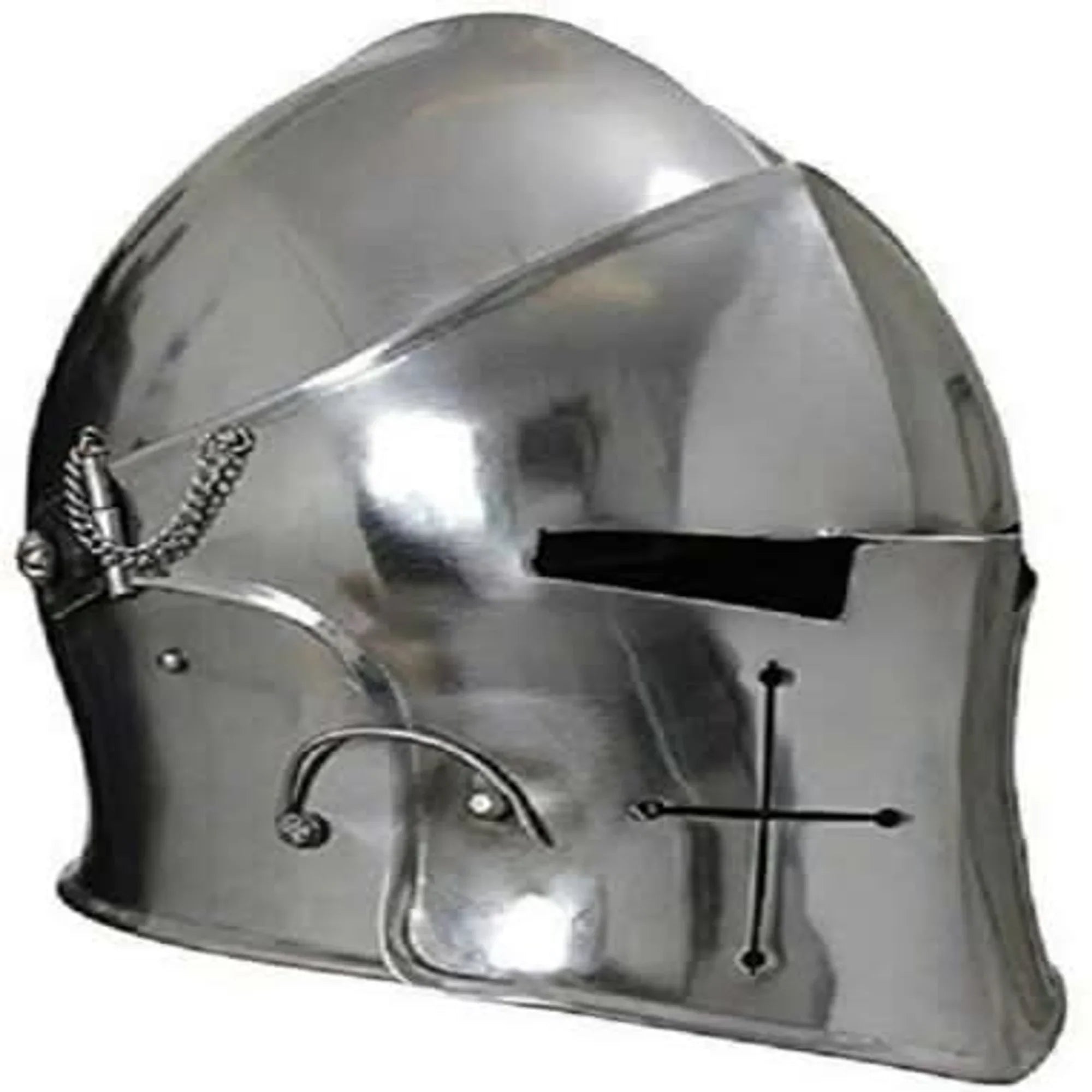 Halloween Medieval Barbuta Helmet Knights Templar Crusader Armor Helmet (Steel) by JW SteelCrafts