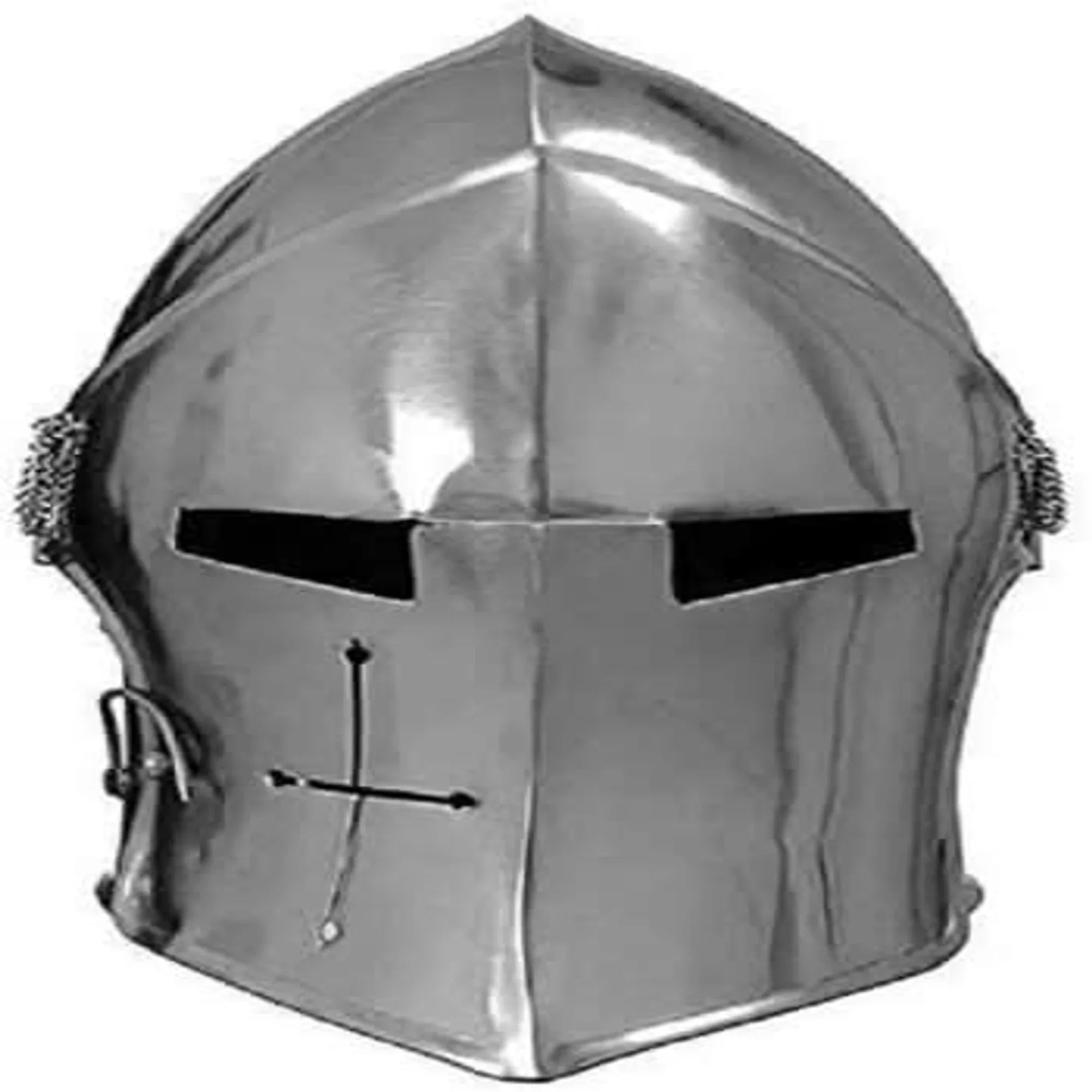 Halloween Medieval Barbuta Helmet Knights Templar Crusader Armor Helmet (Steel) detail view by JW SteelCrafts