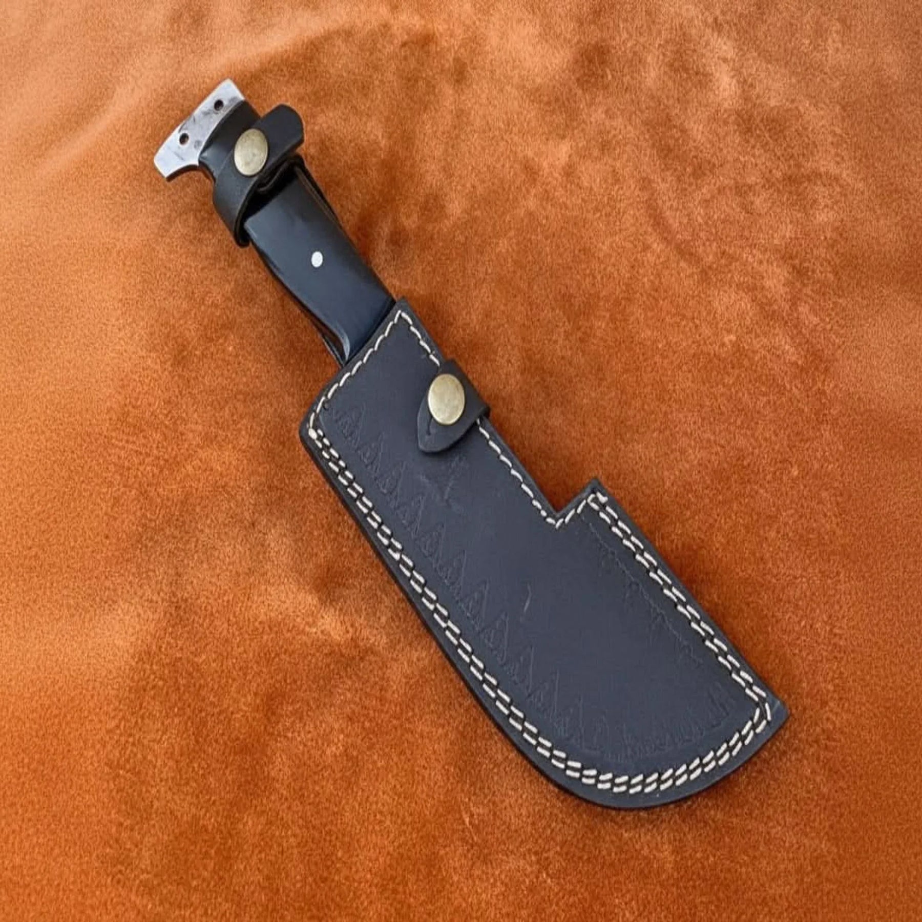 Hunting Knife Hunting 10.50" Tanto Style Knife with Buffalo Horn Handle with Sheath detail view by JW SteelCrafts