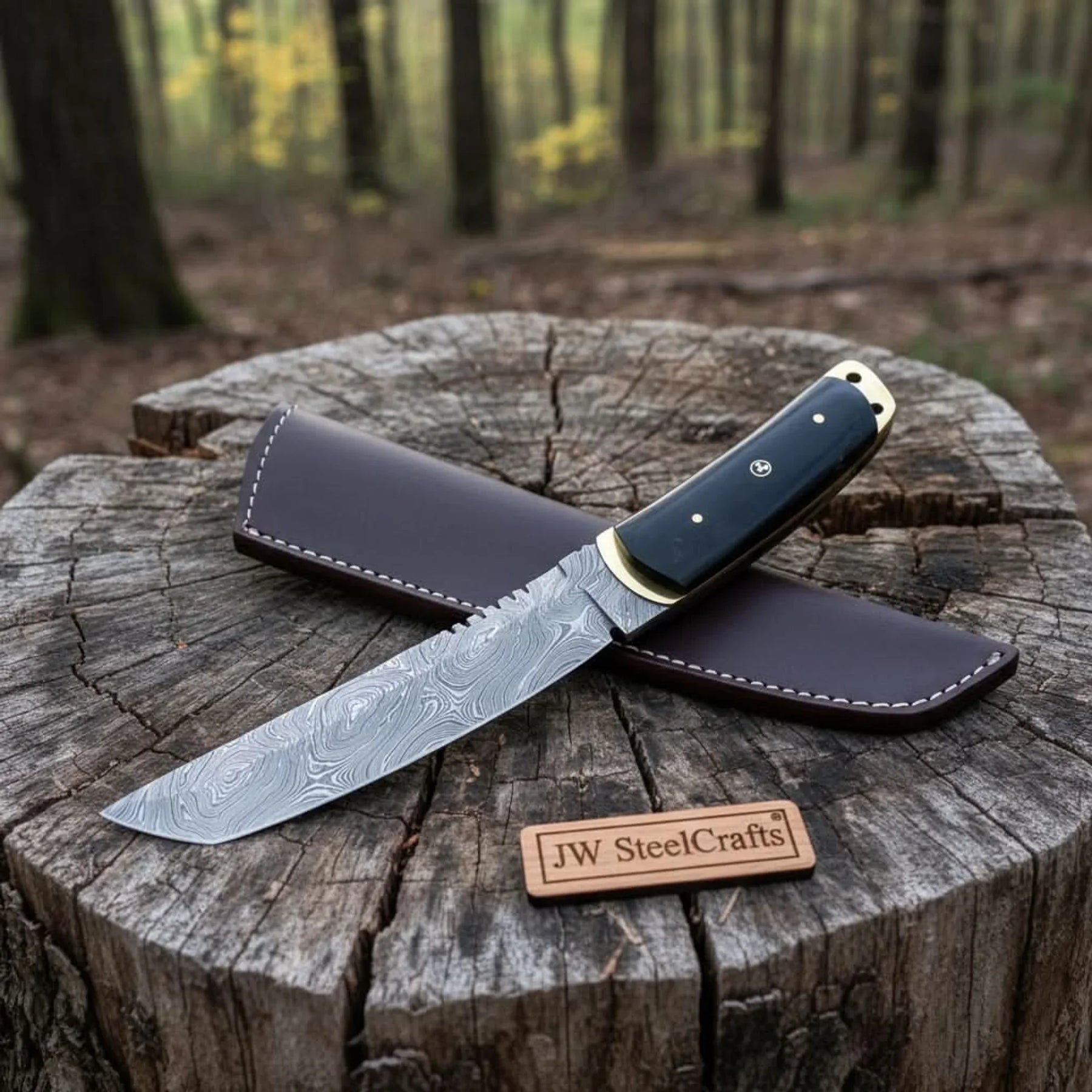 Custom tactical Tanto knife, damascus knife, Tanto by JW SteelCrafts