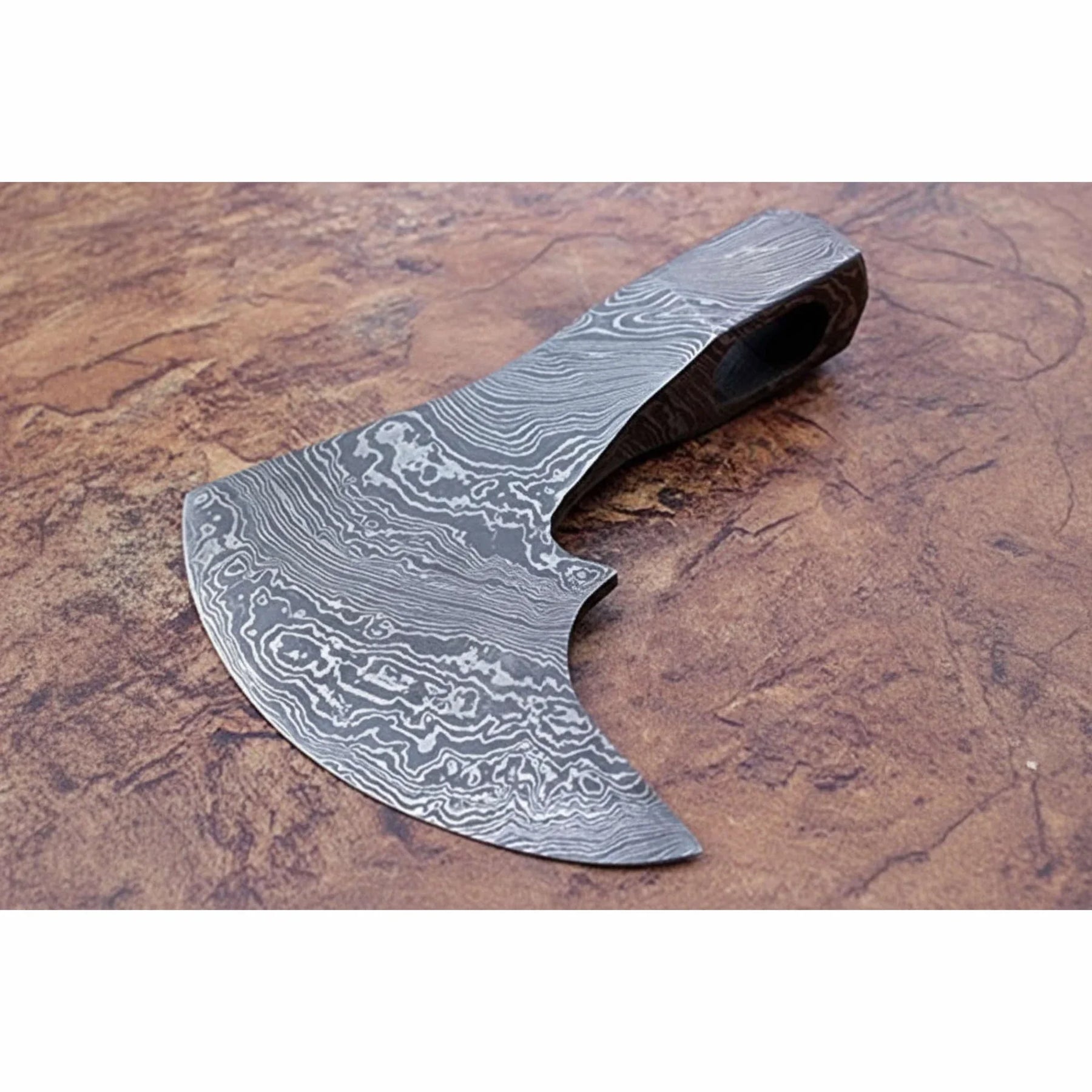 Historic Norse Skeggøx Bearded Axe Head — Traditional Pattern-Welded Forging detail view by JW SteelCrafts