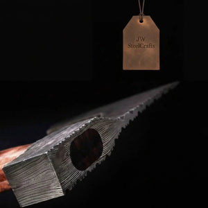 Pattern-Welded Damascus Viking Bearded Axe for Heavy Chopping and Trail Use detail view by JW SteelCrafts