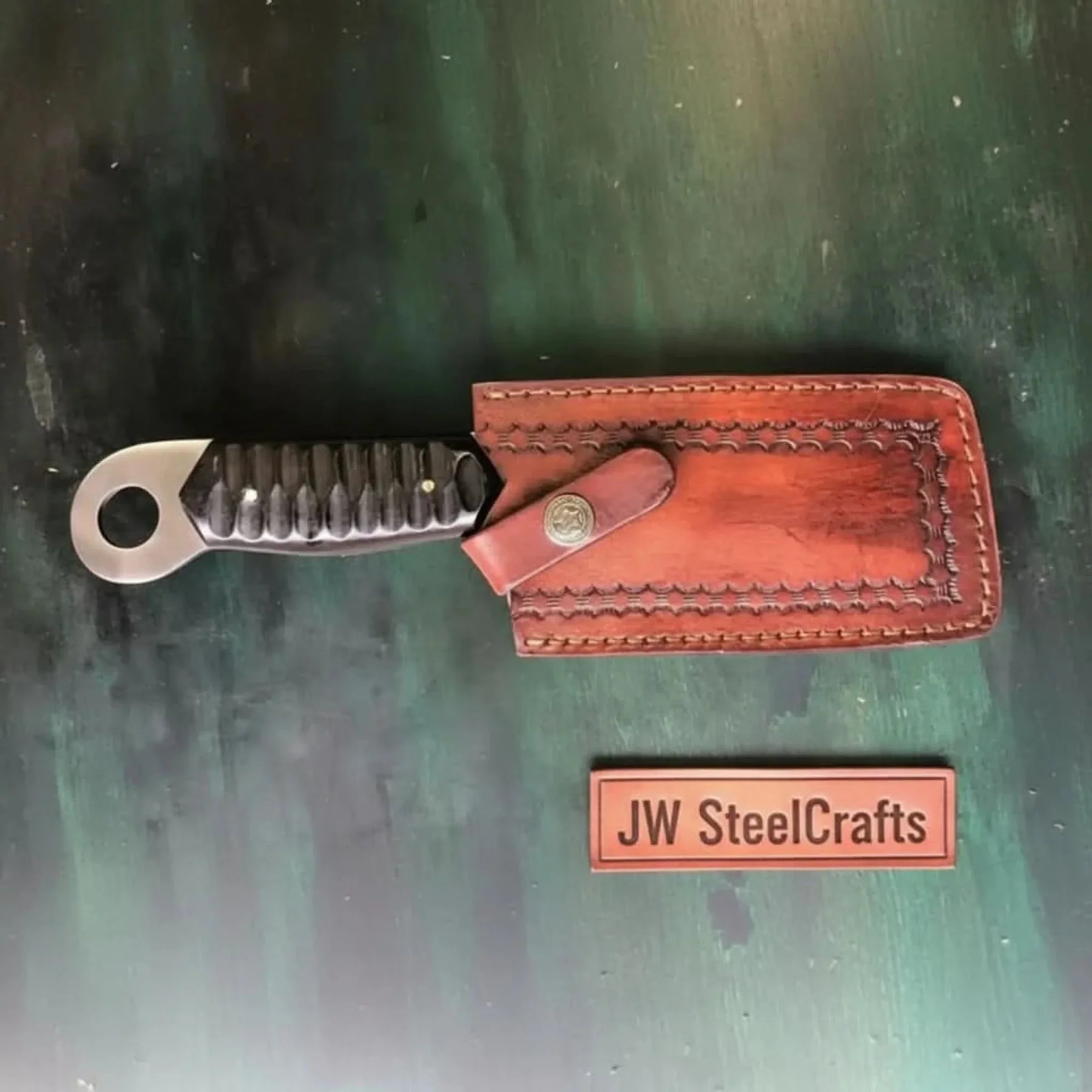 Custom hand Made D2 Steel Tanto knife MB-0094 detail view by JW SteelCrafts