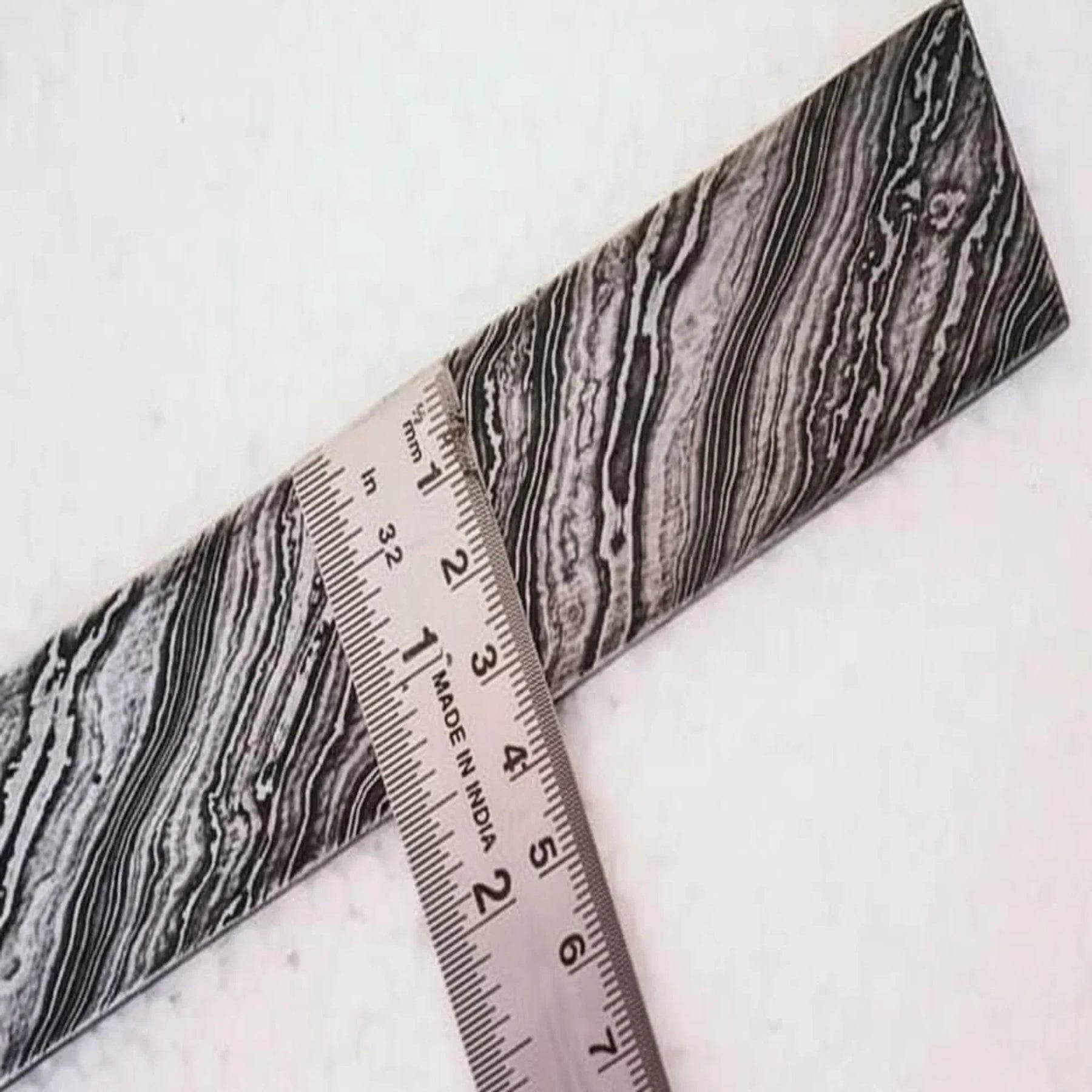 Trailcraft Damascus Billet Bar 10" Pattern Welded Blank for Knife Making detail view by JW SteelCrafts
