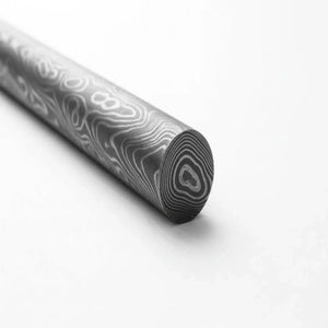 Ravenline Damascus Rod Handmade 10 Inch Round Bar for Ring Making detail view by JW SteelCrafts