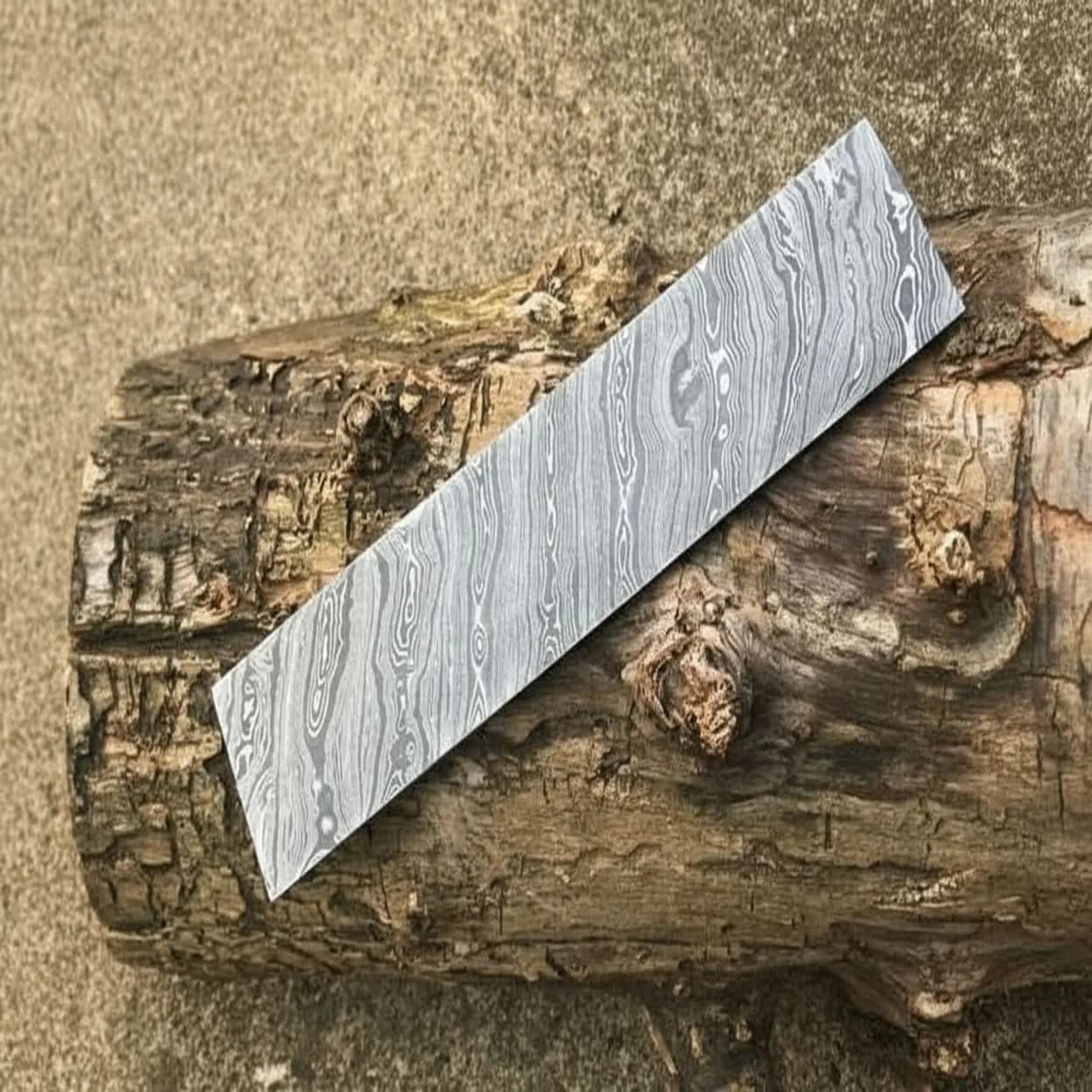 Palefire Billet Damascus Rod 10" Premium Blade Blank Billet 25mm by JW SteelCrafts