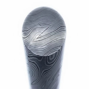 Ashgrain Damascus Rod Handmade 5.5 Inch Round Bar for Ring Making detail view by JW SteelCrafts
