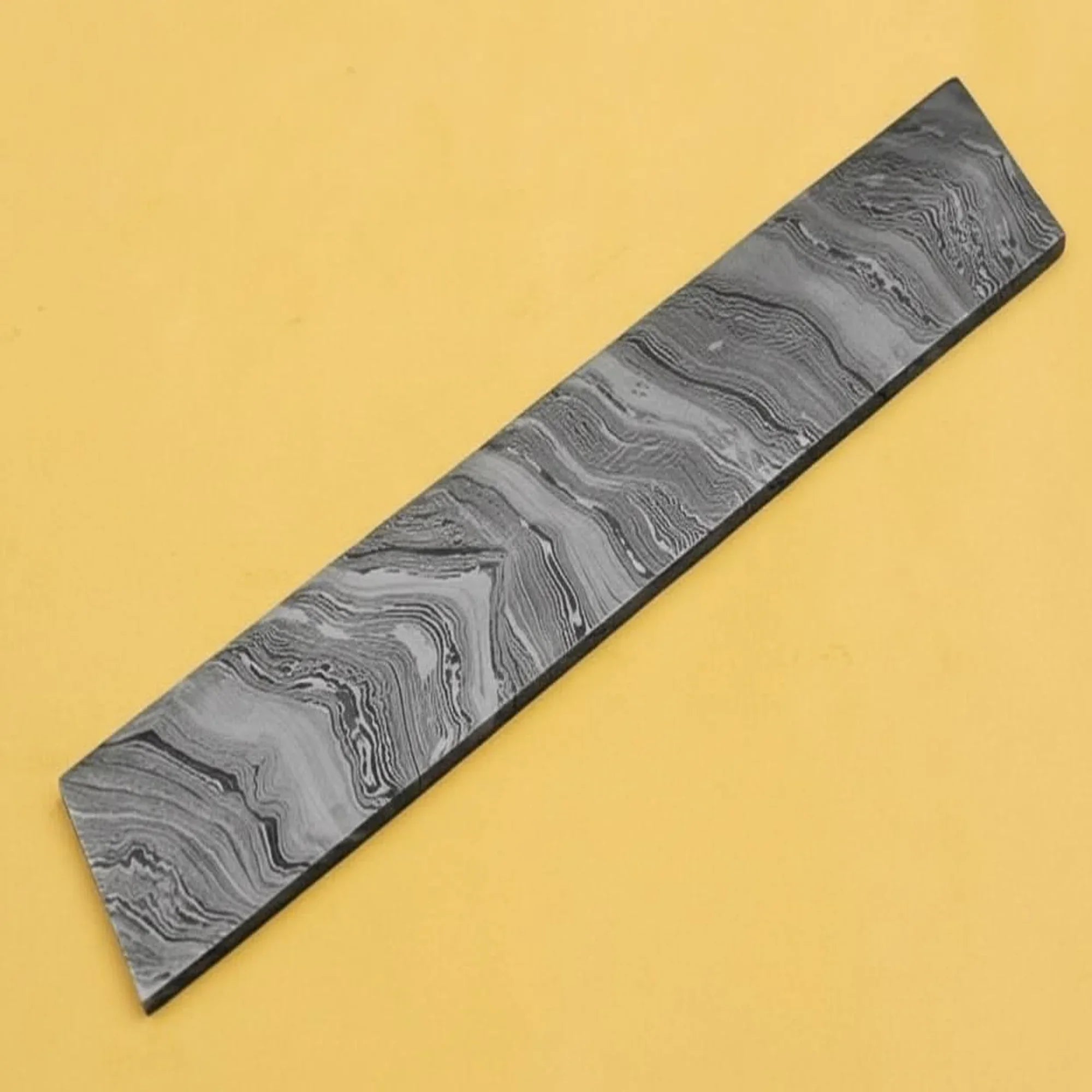 Hazeforge Bar Damascus Rod 9" Handmade Flat Billet Bar by JW SteelCrafts
