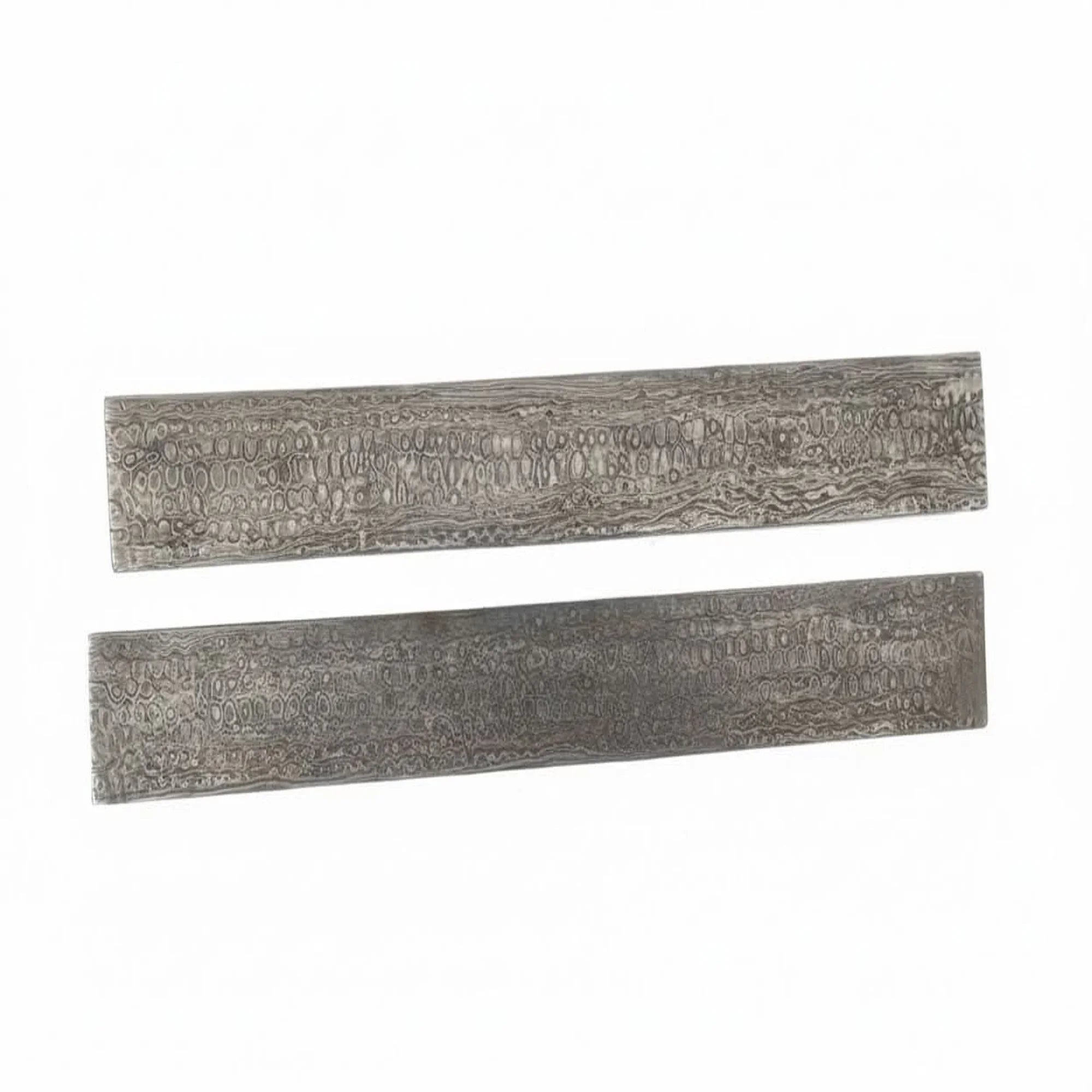 12 Inch Damascus Steel Billet Bar Pair 2 Inch Wide Pattern Welded Bladesmith Stock for Knife Making by JW SteelCrafts