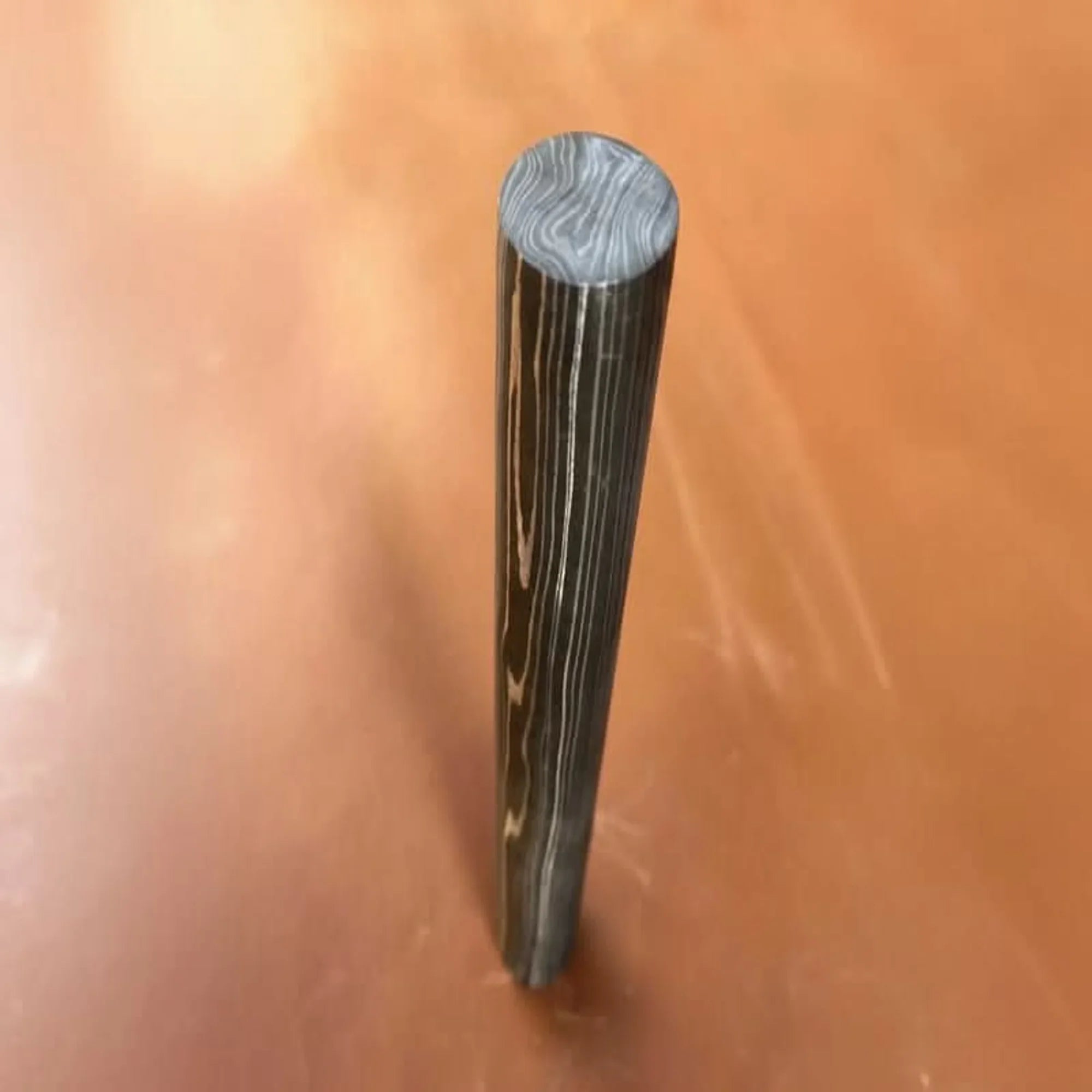 Ravenband Damascus Rod Handmade 5 Inch Round Bar for Ring Making by JW SteelCrafts