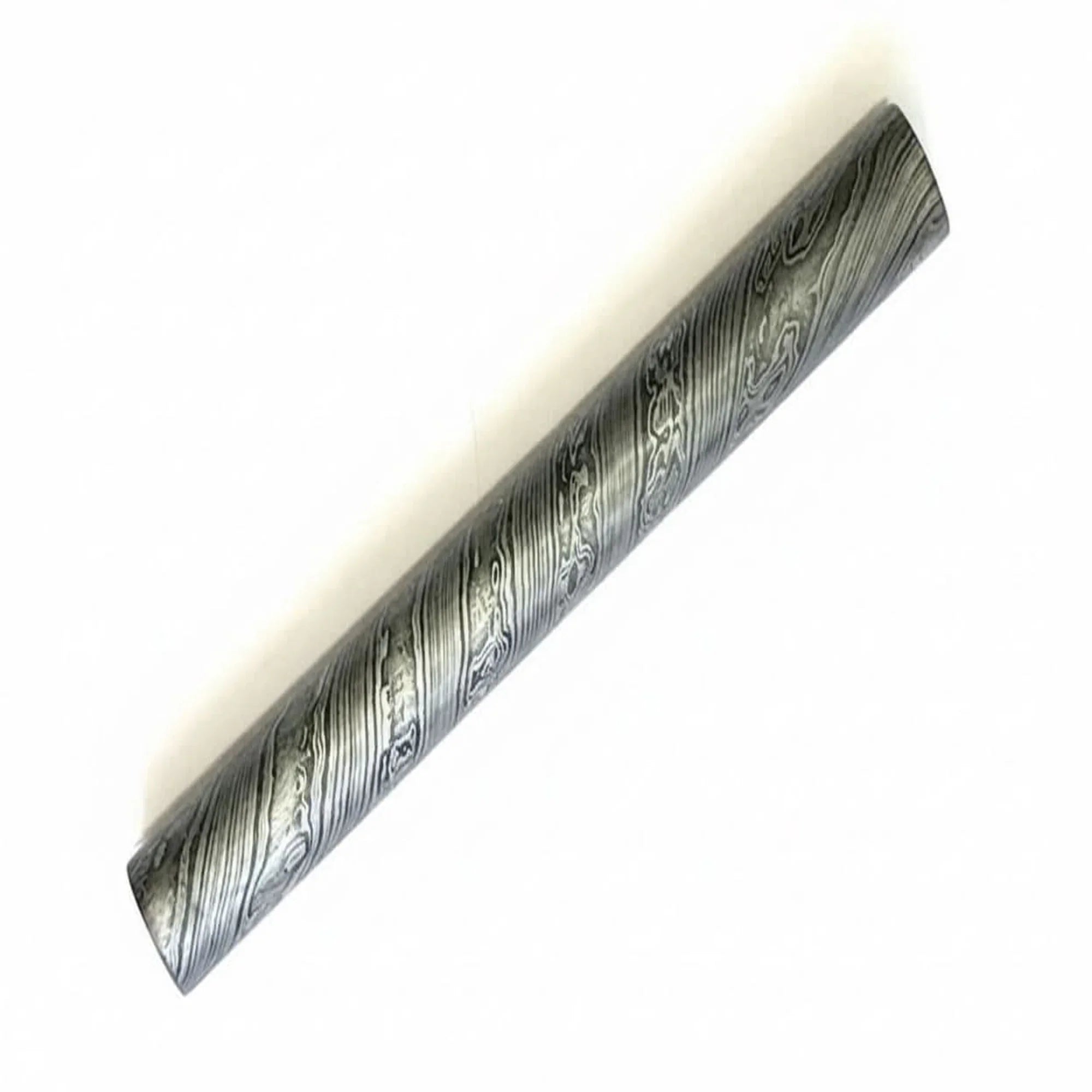 10.5 Inch Twisted Damascus Steel Round Bar 30 mm Billet for Ring and Guard Making by JW SteelCrafts