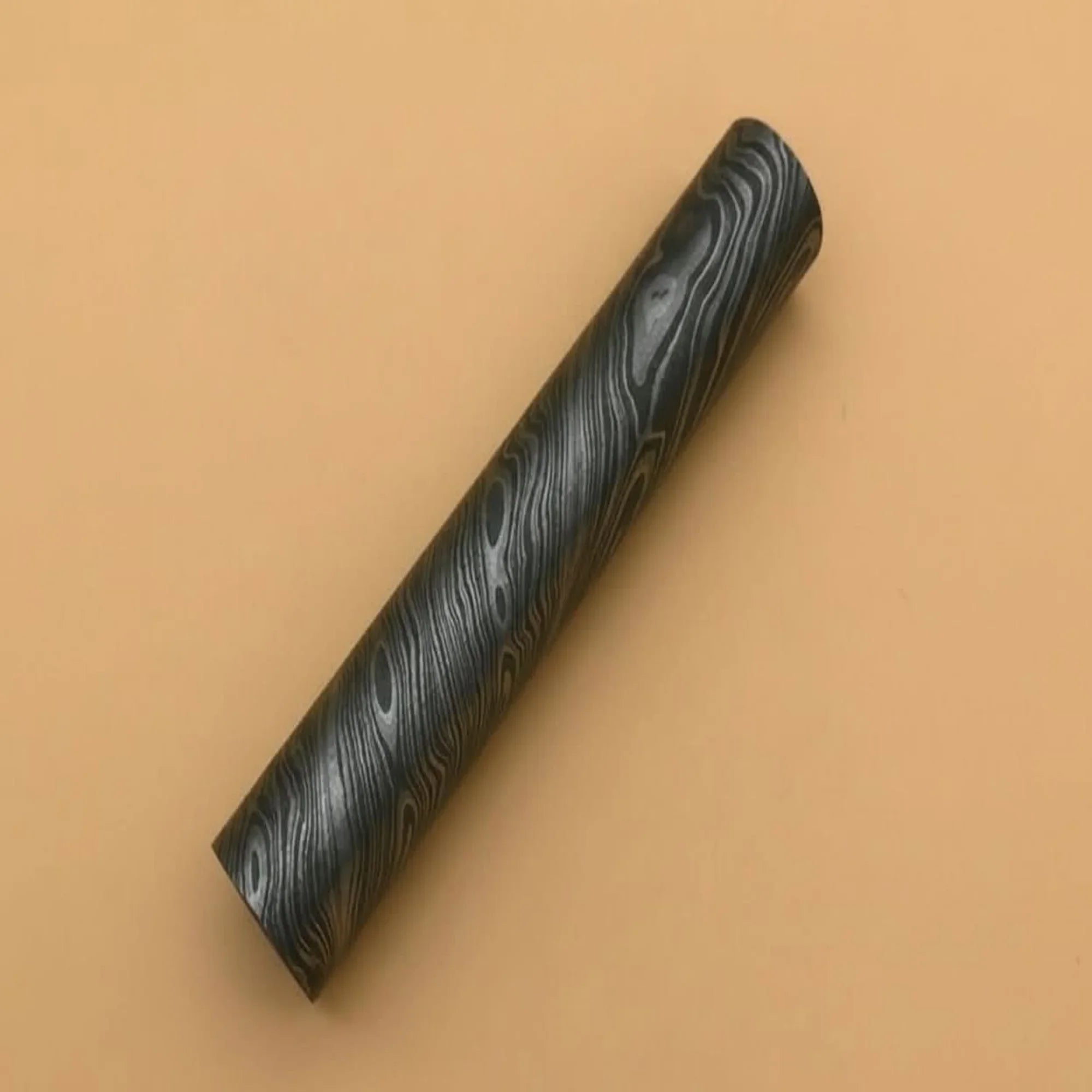 Custom Handmade Damascus Steel Round Rod 5.5 Inch 25.5 mm Diameter by JW SteelCrafts