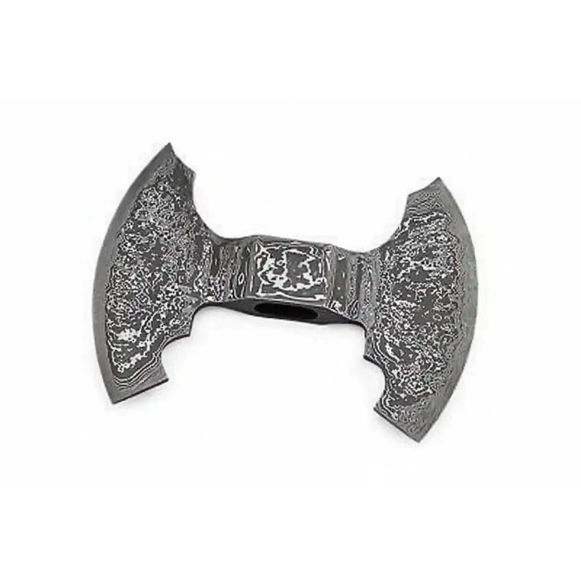 Gravemoor Damascus Double Axe 8" Handmade Viking Style Twin Edge Head by JW SteelCrafts