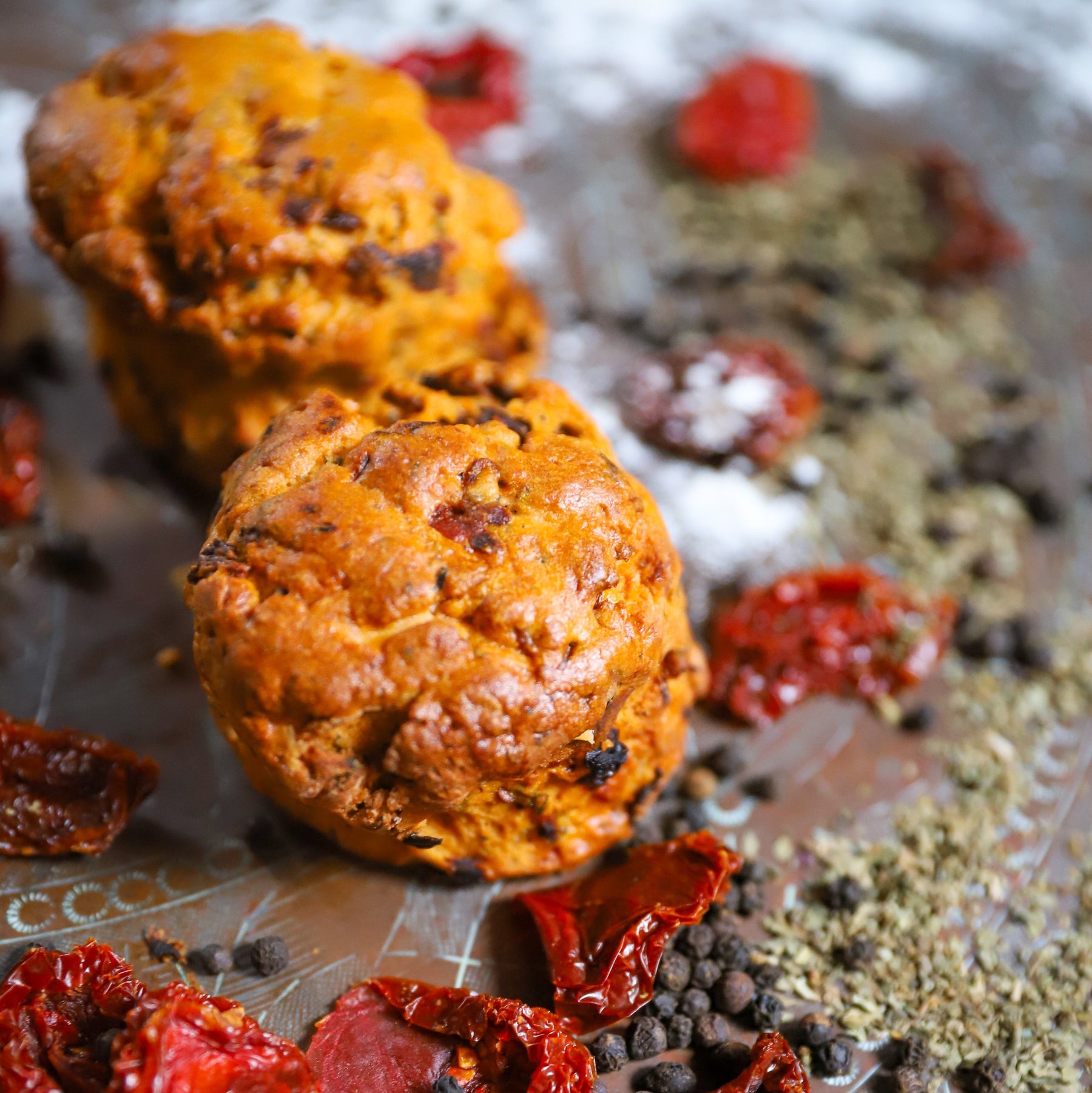 Sun Dried Tomato, Basil & Black Peppercorn Scones by Two and a Half Irishmen - Traditional Irish Baking