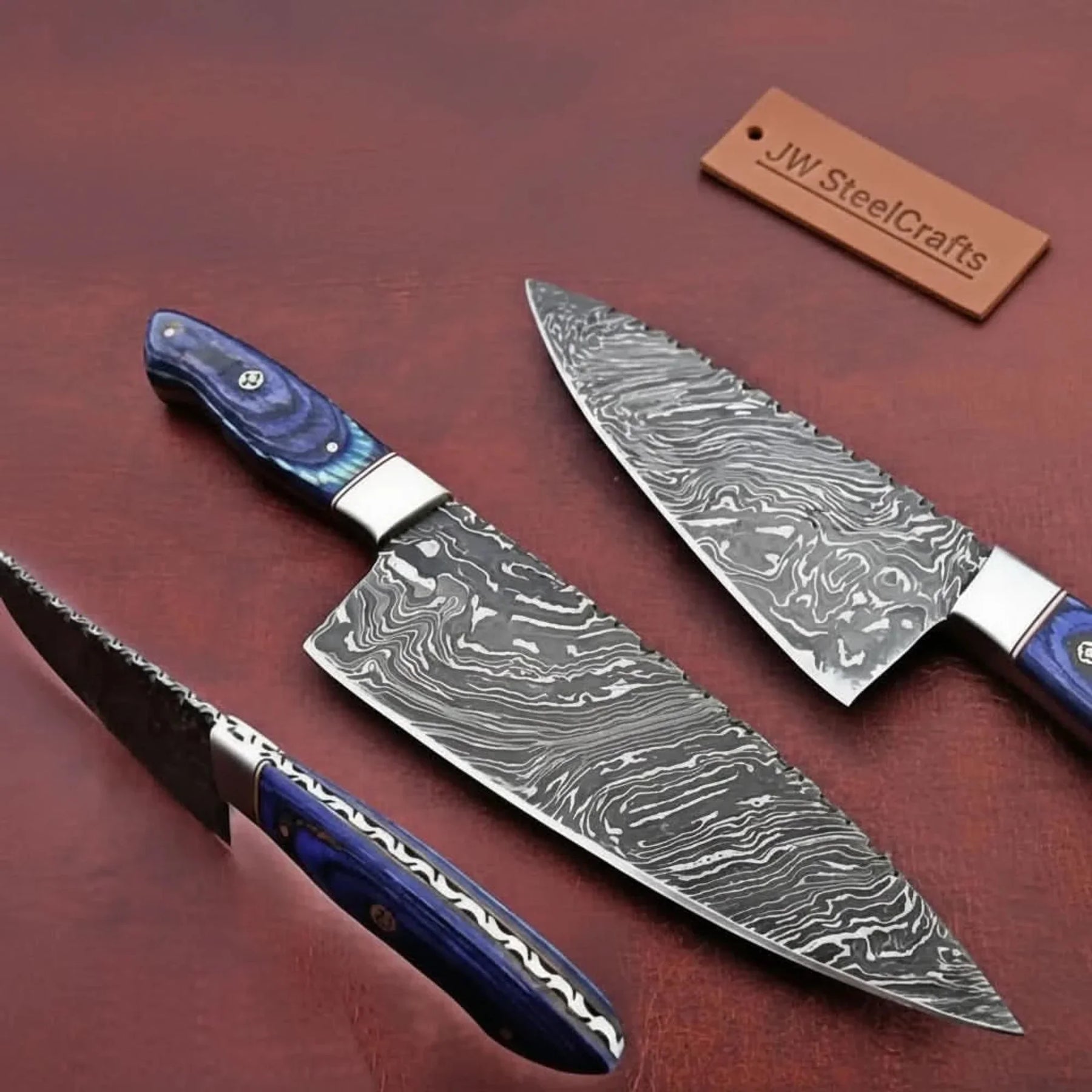 Custom Handmade Damascus Steel Chef Knife/ Kitchen Knife/Perfect Gift DK-0263 by JW SteelCrafts