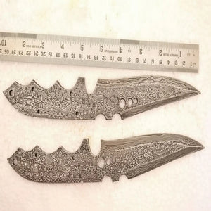 Handmade Damascus Steel Hunting Knives Fixed Blank Blades / Knife Making Material DK-0120 by JW SteelCrafts