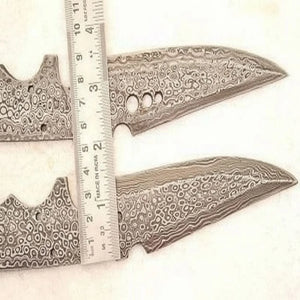 Handmade Damascus Steel Hunting Knives Fixed Blank Blades / Knife Making Material DK-0120 detail view by JW SteelCrafts