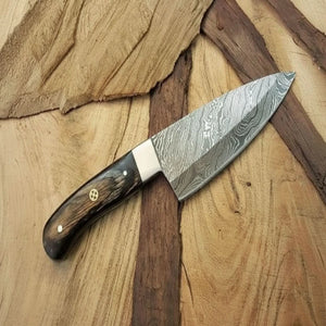 Custom Handmade Damascus Steel Full Tang Chef Knife / Vegetable Knife / Kitchen Knife DK-0128 by JW SteelCrafts