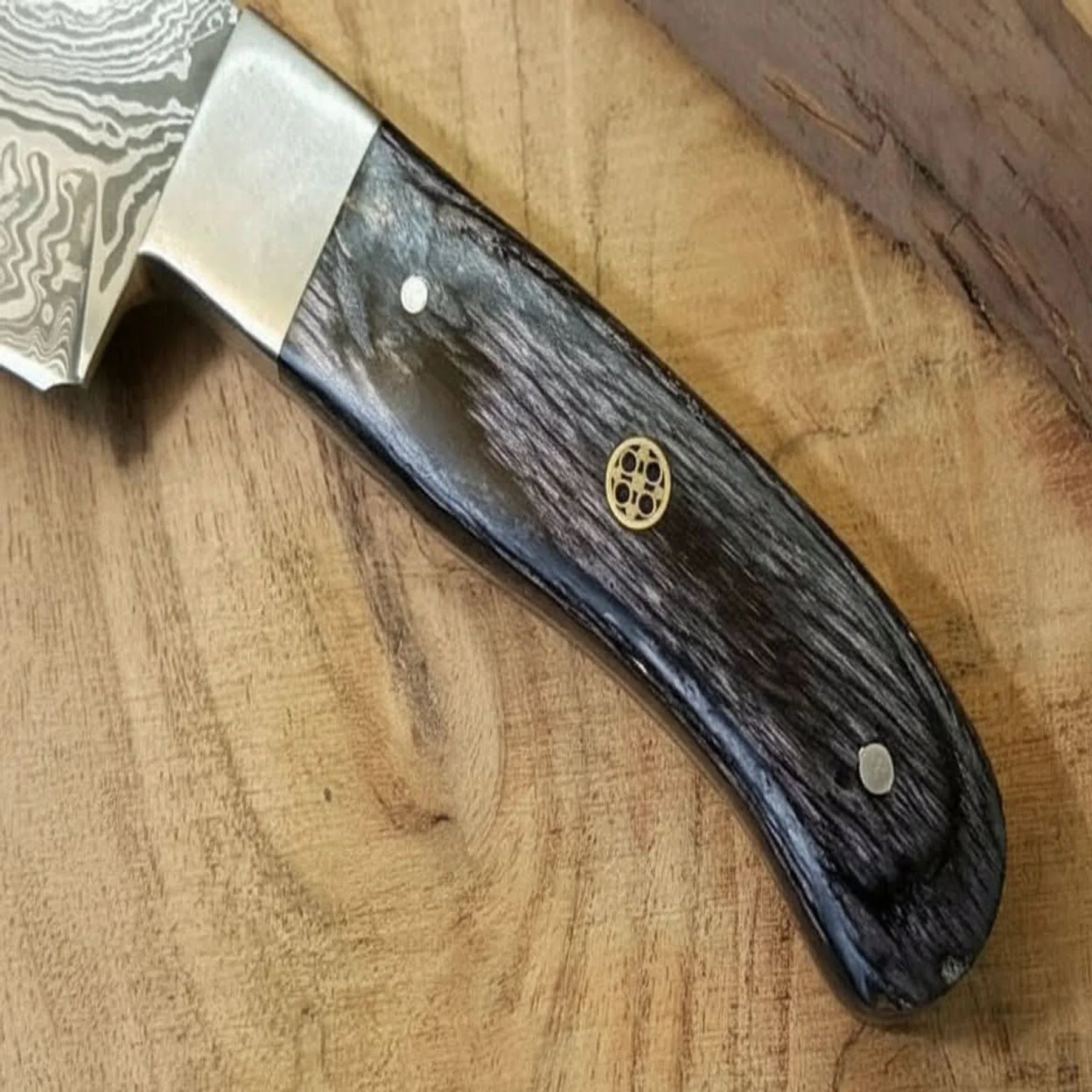 Custom Handmade Damascus Steel Full Tang Chef Knife / Vegetable Knife / Kitchen Knife DK-0128 detail view by JW SteelCrafts