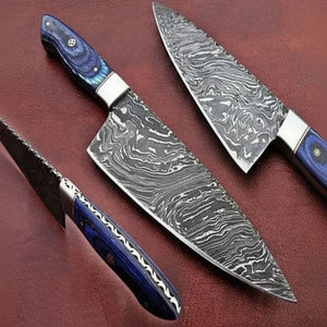 Custom Handmade Damascus Steel Full Tang Chef Knife / Vegetable Knife / Kitchen Knife DK-0130 by JW SteelCrafts