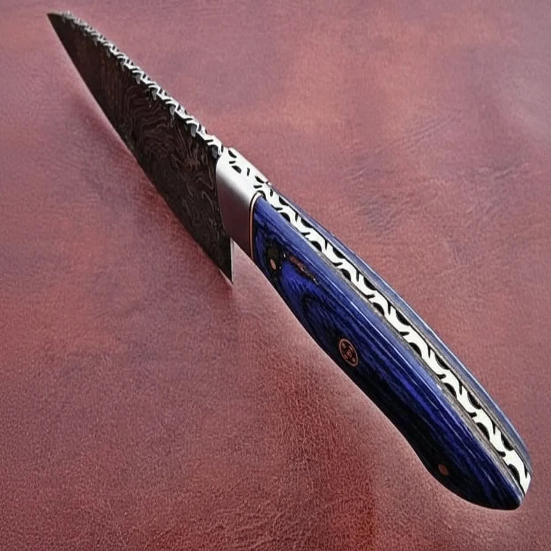 Custom Handmade Damascus Steel Full Tang Chef Knife / Vegetable Knife / Kitchen Knife DK-0130 detail view by JW SteelCrafts