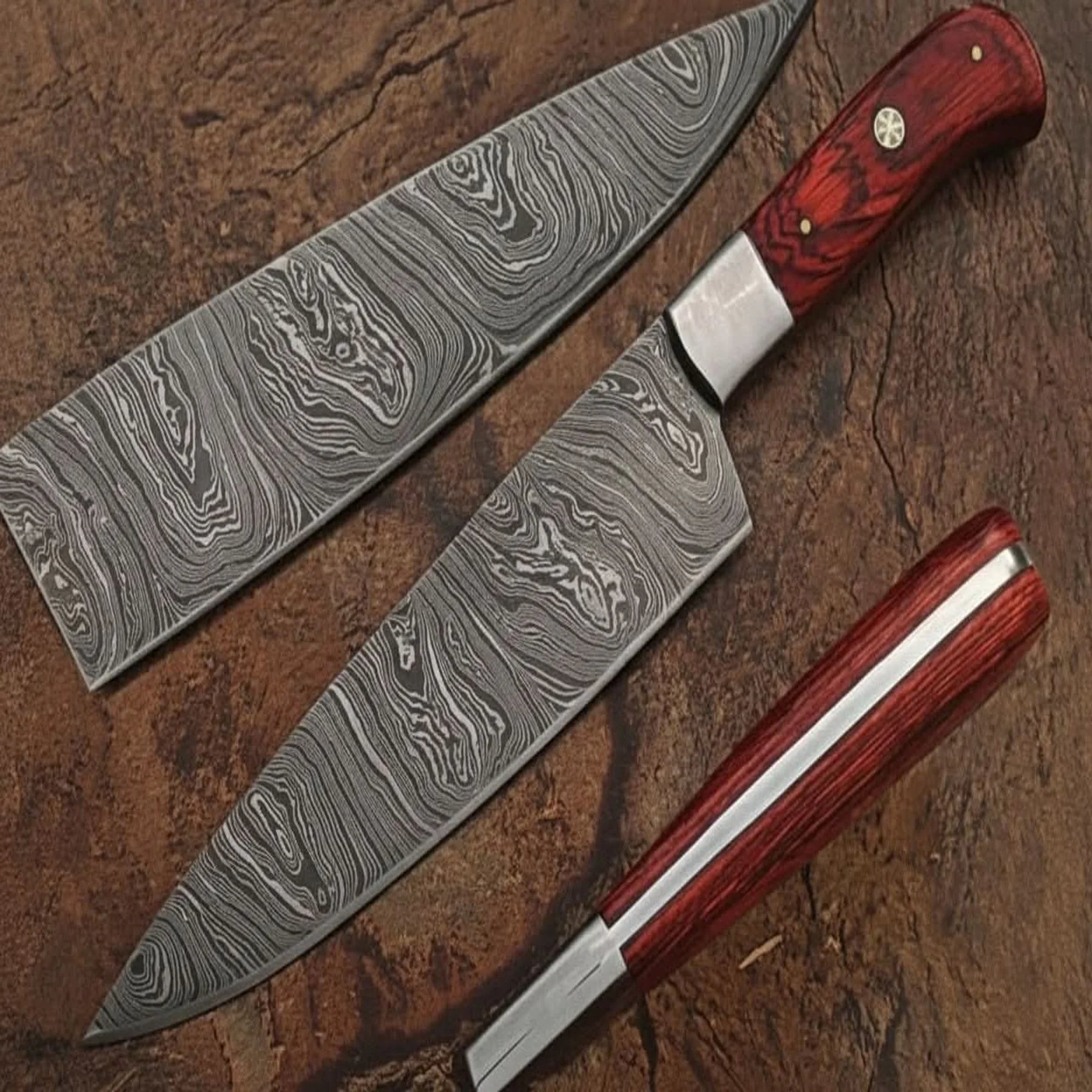 Best chef knife Custom Handmade Damascus, Single Chef/Kitchen Knife DK-0139 by JW SteelCrafts