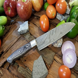 Custom Handmade Damascus Steel Chef knife/Kitchen Knife/Perfect Gift DK-060 detail view by JW SteelCrafts