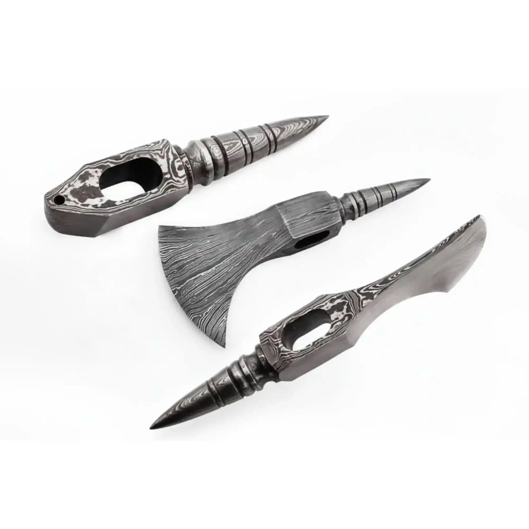 Shadowfang Bearded Axehead 8" Handmade Damascus Steel Viking Style Head by JW SteelCrafts