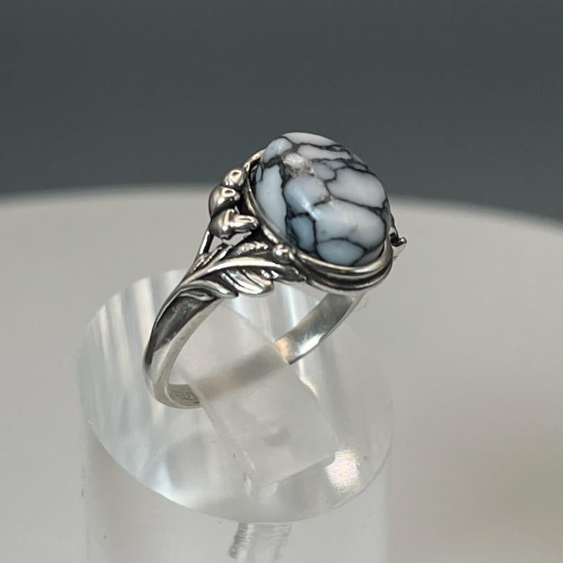 The Weeping Willow Sterling Silver and Tru-Stone Memorial Ring by Cotton Street Art Company, handmade jewelry detail photo 7