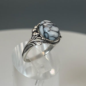 The Weeping Willow Sterling Silver and Tru-Stone Memorial Ring by Cotton Street Art Company, handmade jewelry detail photo 7