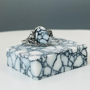 The Weeping Willow Sterling Silver and Tru-Stone Memorial Ring by Cotton Street Art Company, handmade jewelry detail photo 4