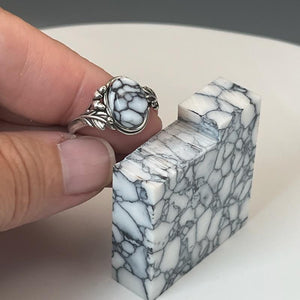The Weeping Willow Sterling Silver and Tru-Stone Memorial Ring by Cotton Street Art Company, handmade jewelry detail photo 5