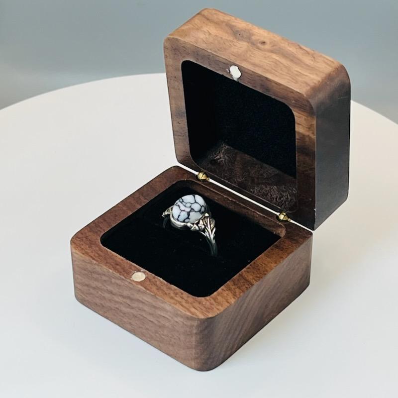 The Weeping Willow Sterling Silver and Tru-Stone Memorial Ring by Cotton Street Art Company, handmade jewelry detail photo 6