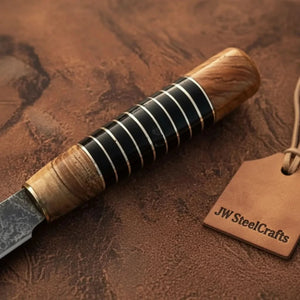 Damascus Kiritsuke Gyuto Chef Knife 12” – Olive Wood & Black Resin Handle with Brass Spacers | Full Tang Japanese Hybrid