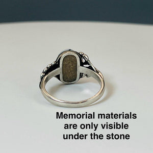 Red Jasper Weeping Willow - Tru-Stone Memorial Ring by Cotton Street Art Company, handmade jewelry detail photo 5