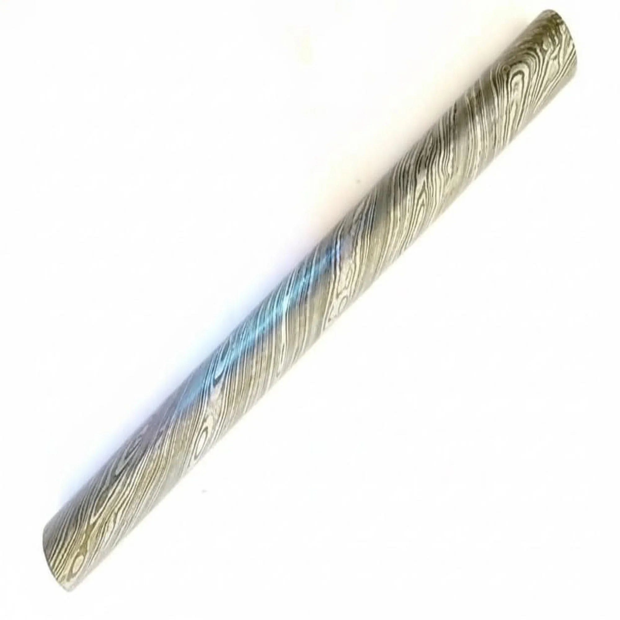 Frostvein Damascus Steel Bar Rod Premium 12" Billet 25mm by JW SteelCrafts
