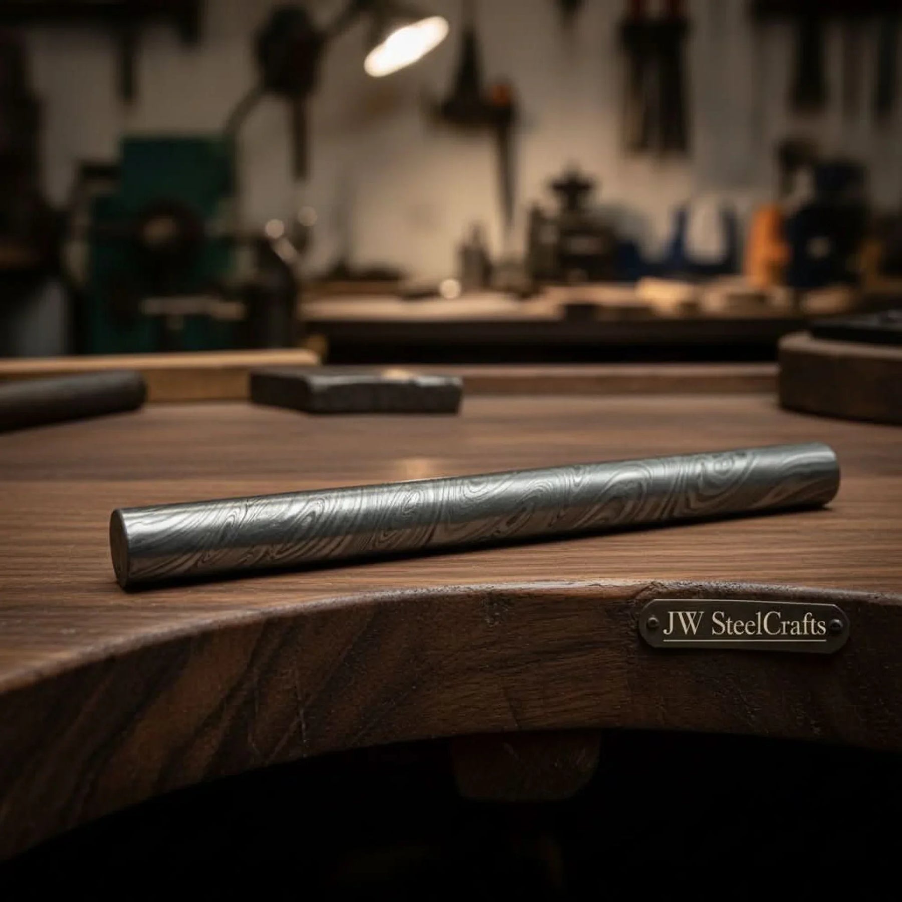 Glimmerforge Damascus Rod 14" BilletFor Guard , Rings And Jewelery Making/ Raw Materials for Jewelery DK-0126 and JW