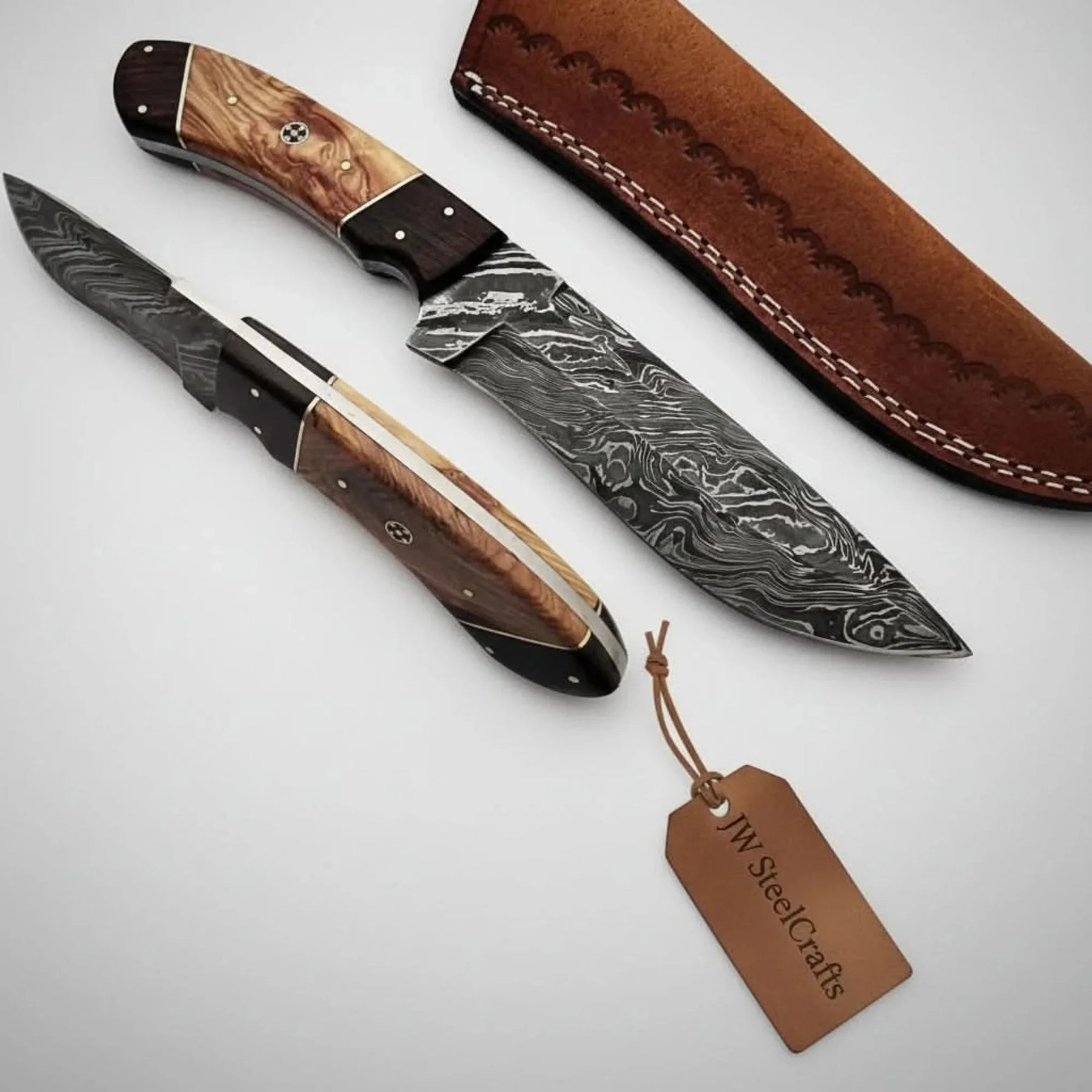Handmade Bush-craft Knife Damascus Steel by JW SteelCrafts