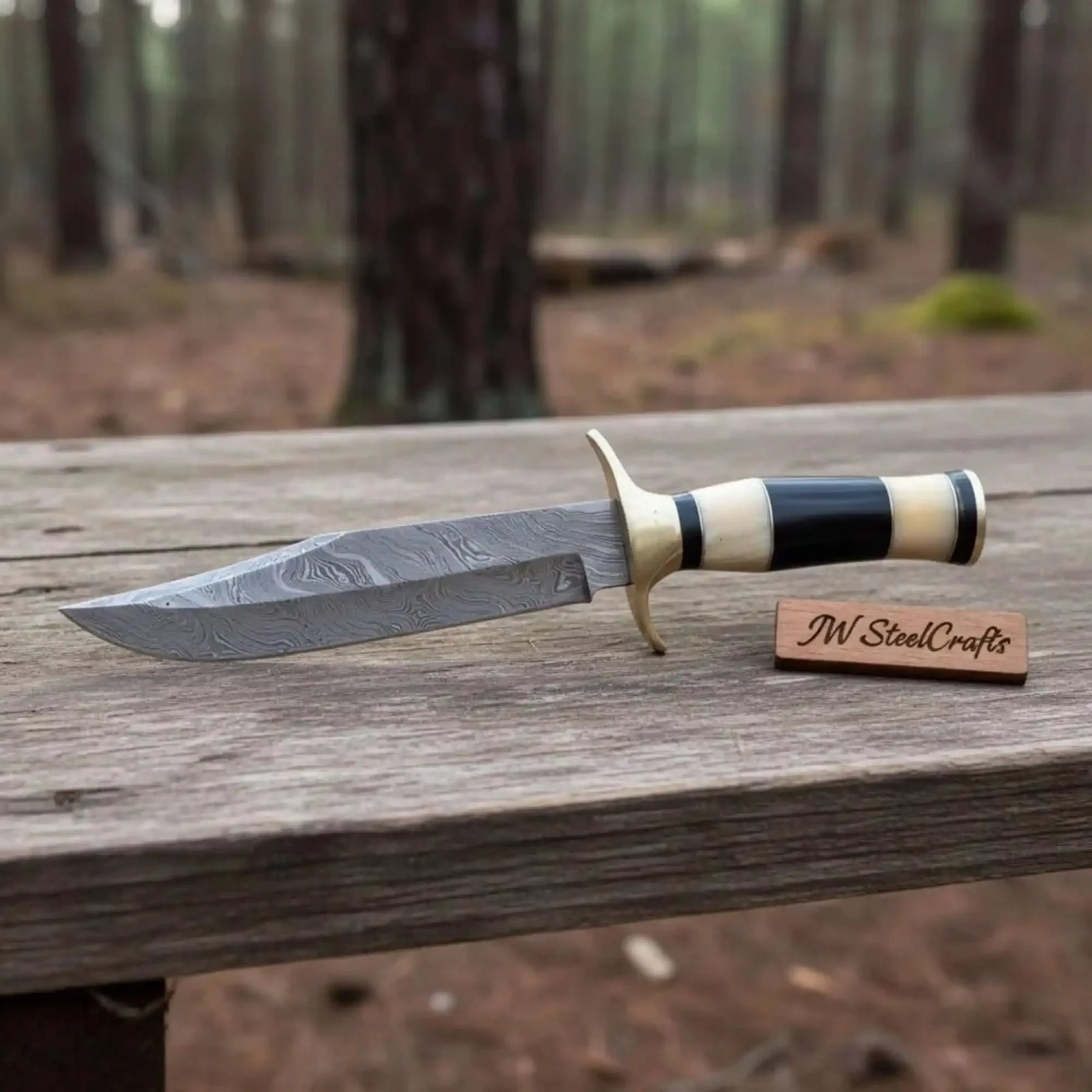 Sheffield Clip Point Bowie Knife Hand Forged Damascus Steel Custom Handmade Bowie JW SteelCrafts by JW SteelCrafts
