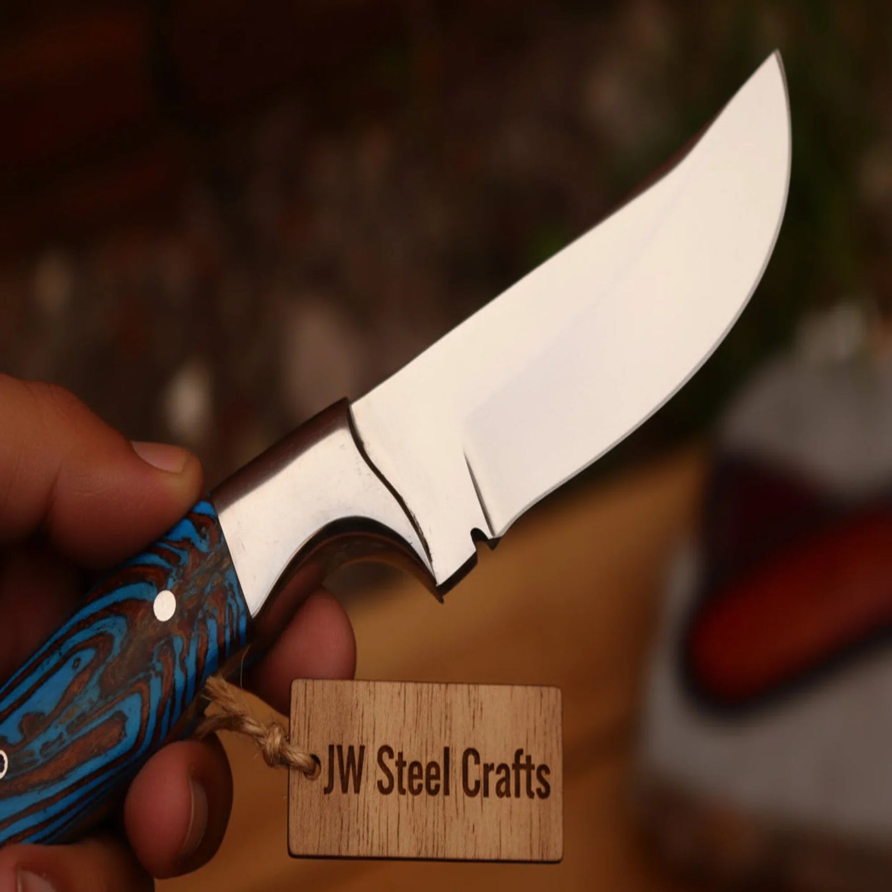 Sundance Turquoise Tracker Knife 10" by JW SteelCrafts, product view 5