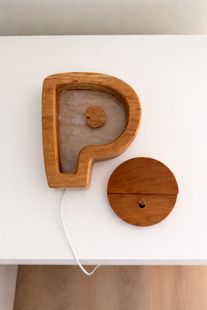 Personalized Wooden Letter Night Light | Custom Initial Lamp for Kids by Maple Play, Southern home decor detail photo 3