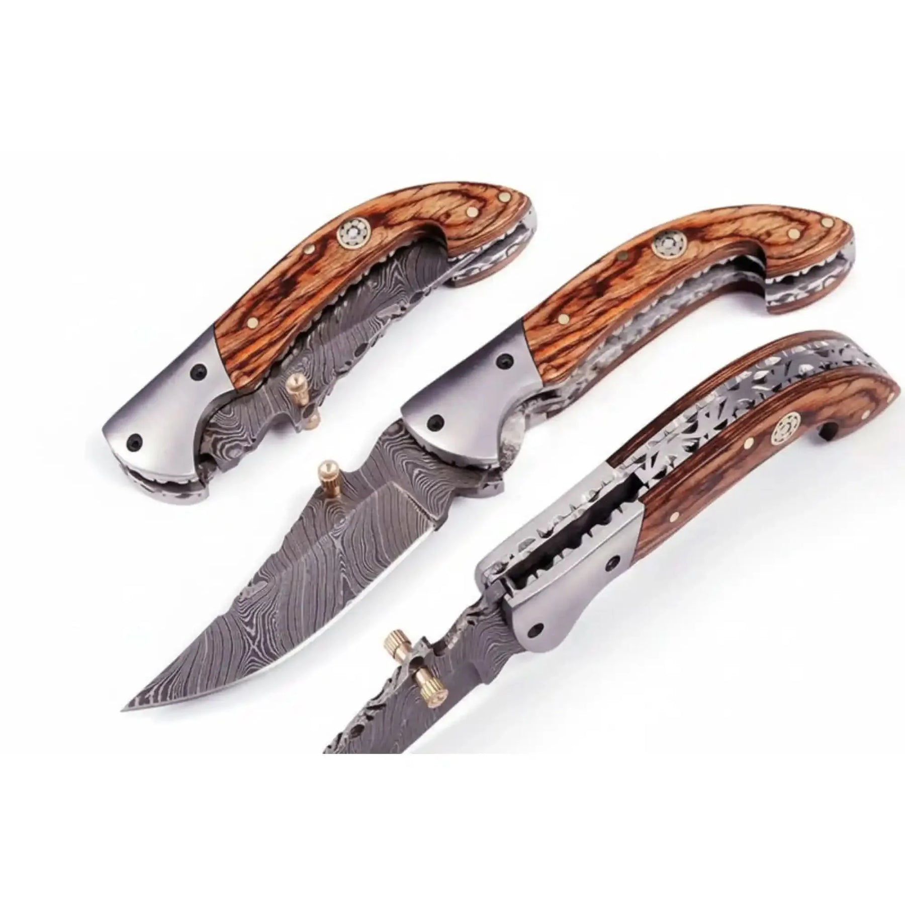Handmade Damascus Steel Folding Knife with Exotic Wood Handle | Custom Pocket Knife | JW SteelCrafts by JW SteelCrafts