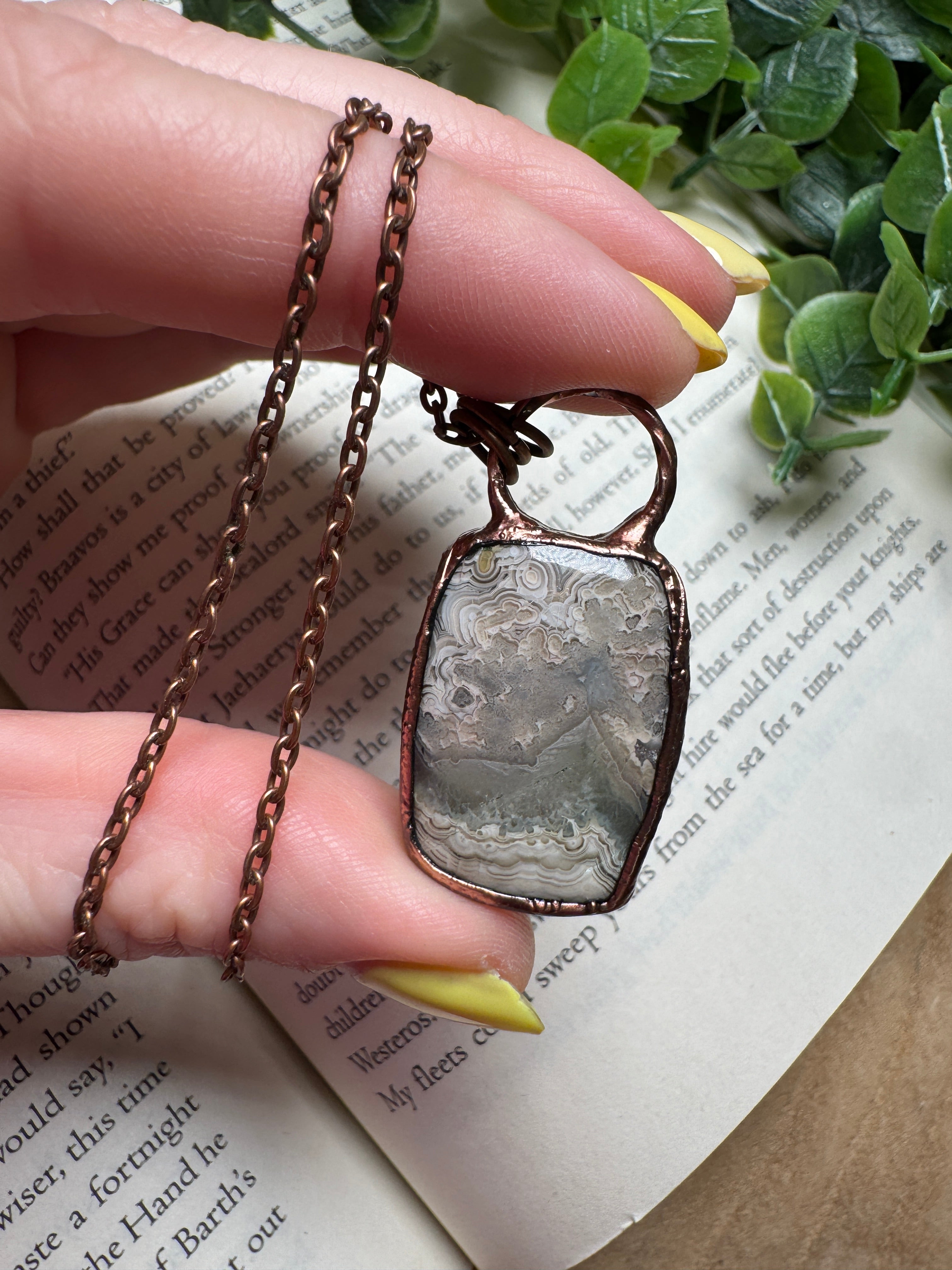 Crazy Lace Agate Necklace by Copper Ashes