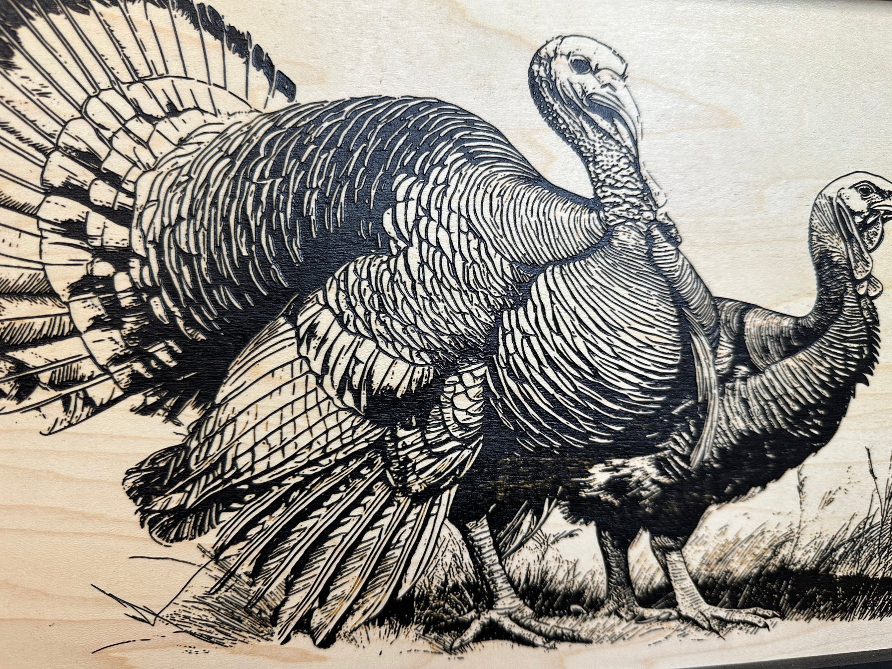 Wild Turkey Pair Gun Concealment Furniture - Handcrafted Hidden Gun Storage Wall Decor - Hidden Safe Furniture with Magnetic