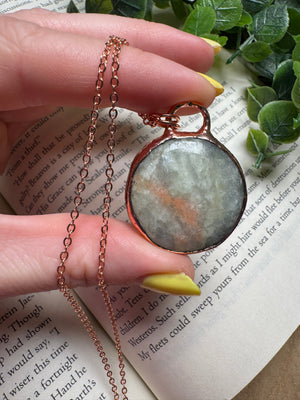 Calcite Necklace detail view by Copper Ashes