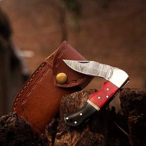 Damascus Pocket knife for Men, Groomsmen Damascus Folding Knife, Every Day Carry Knife , Damascus Knives, Gift For Him, Gift for Men USA