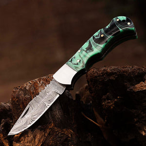 Personalized Handmade Damascus Pocket Clip Folding Knife 6.5", Camping Hiking Damascus Pocket Knife, Gift for Groomsmen, Gift for Men, USA