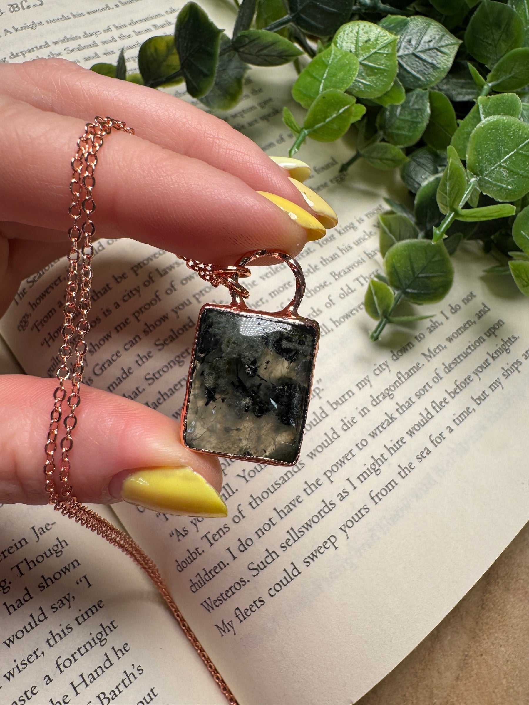 Prehnite Necklace by Copper Ashes