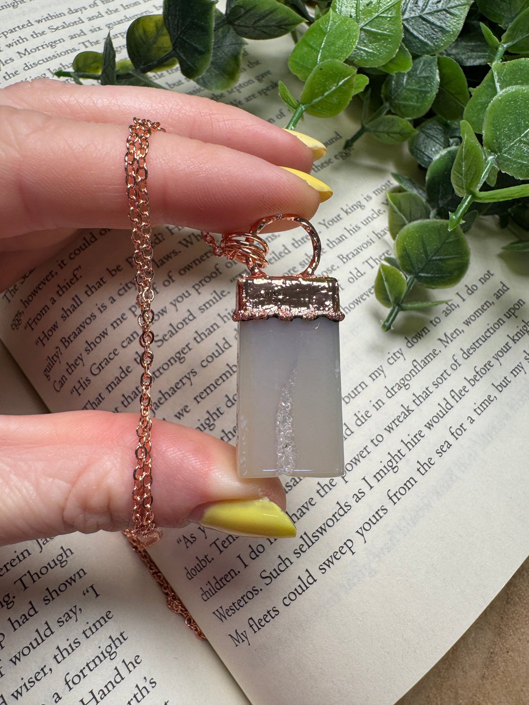 Aura Plated Druzy Agate Necklace by Copper Ashes