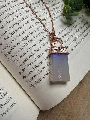 Aura Plated Druzy Agate Necklace detail view by Copper Ashes